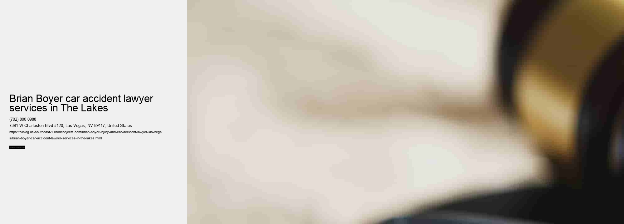 Brian Boyer car accident lawyer services in The Lakes